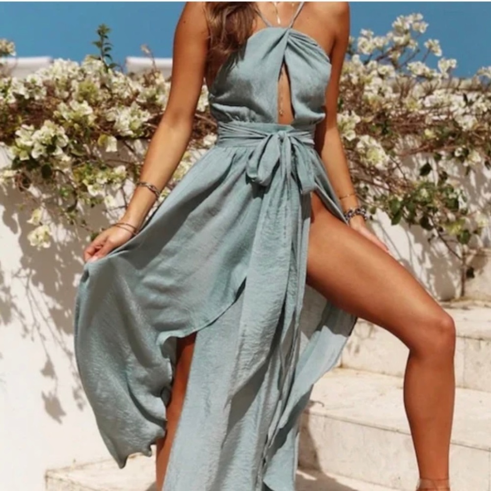 STOP MOTION MAXI DRESS OLIVE